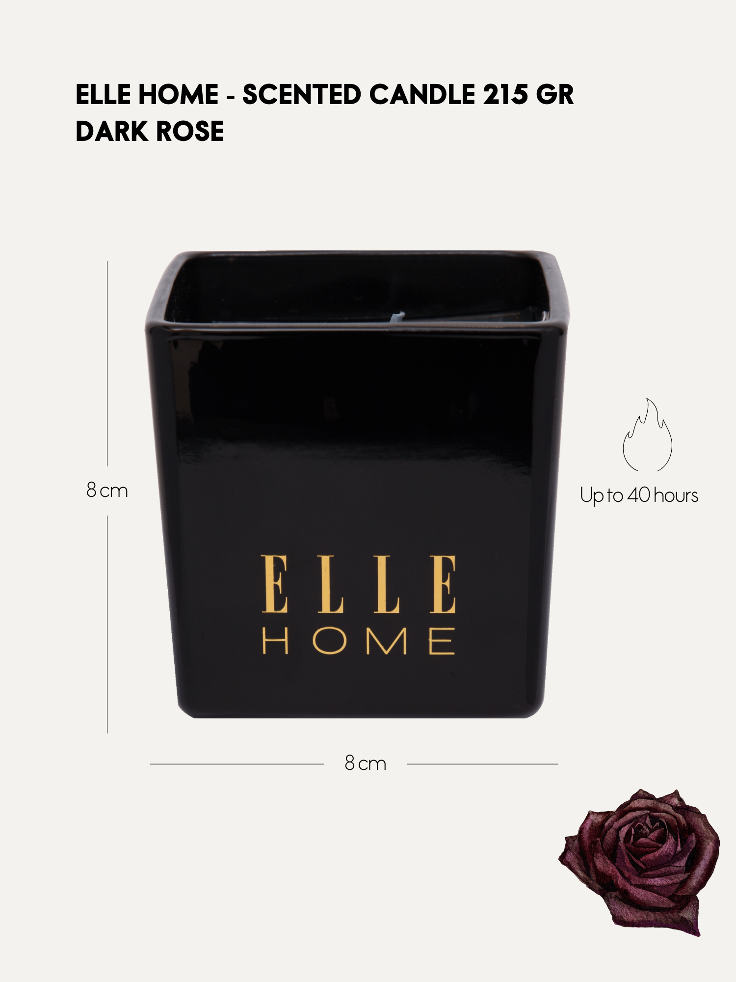 215GR Scented Candle - Dark Rose