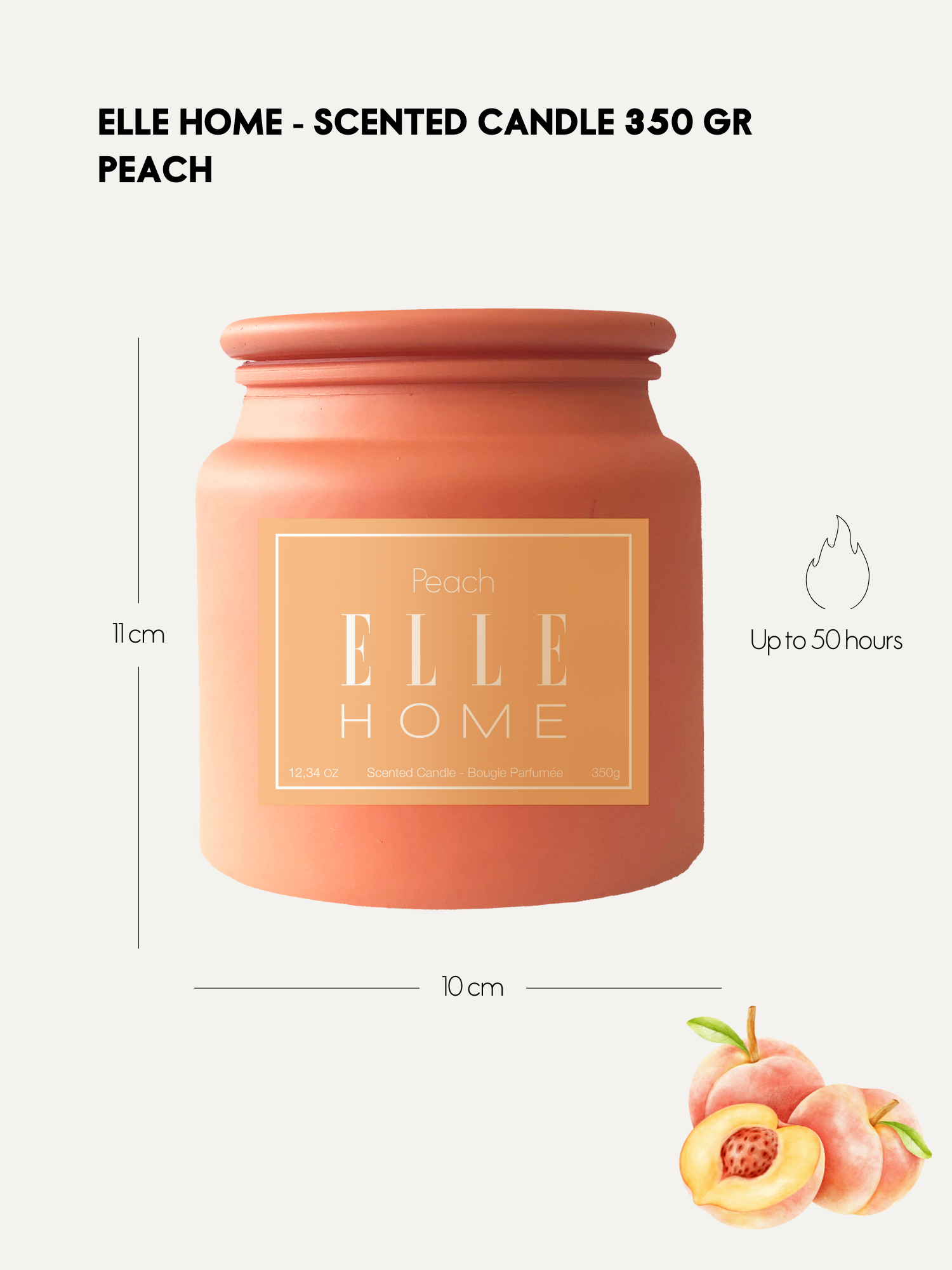 350GR Scented Candle - Peach